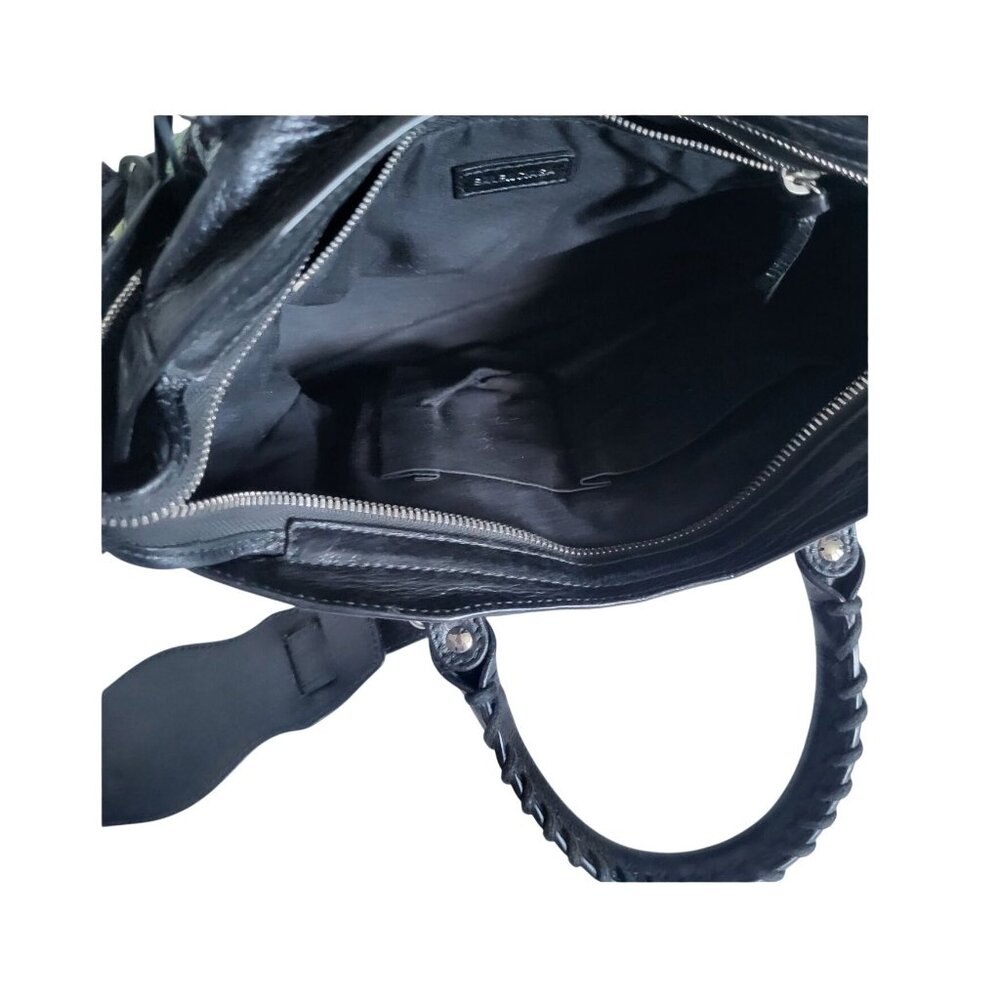 Balenciaga 2019 Small Motocross Classic Graffiti City Bag Black Arena Leather - Picture 10 of 11